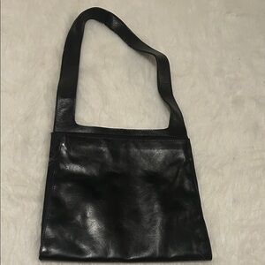 Christian Black Leather Messenger bag